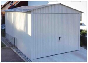 Plechová garáž 3x5 sedlová strecha farba RAL 9010
