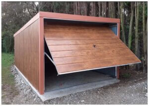 Plechová garáž 3×5 so spádom strechy dozadu