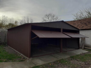 Plechová garáž 7x5 sedlová strecha